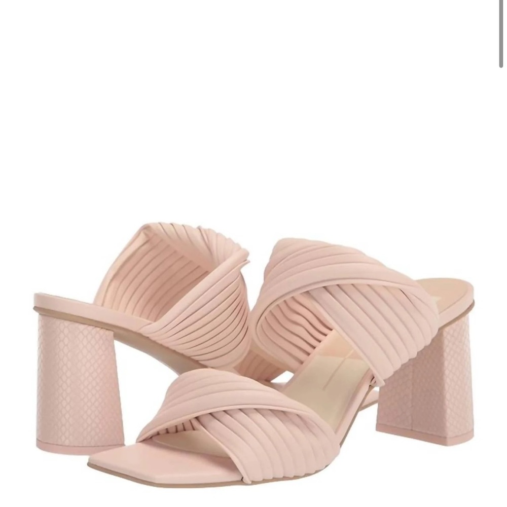 Dolce Vita Pilton heels light pink stella 7.5 ruched design open back sandals